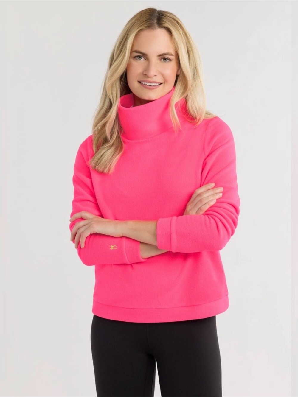 Dudley Stephens Park Vello Bright Pink Funnel Neck Women's Fleece szL